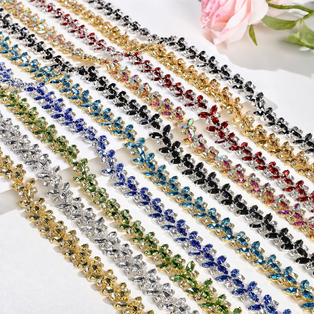 Custom rhinestone trim colors and patterns